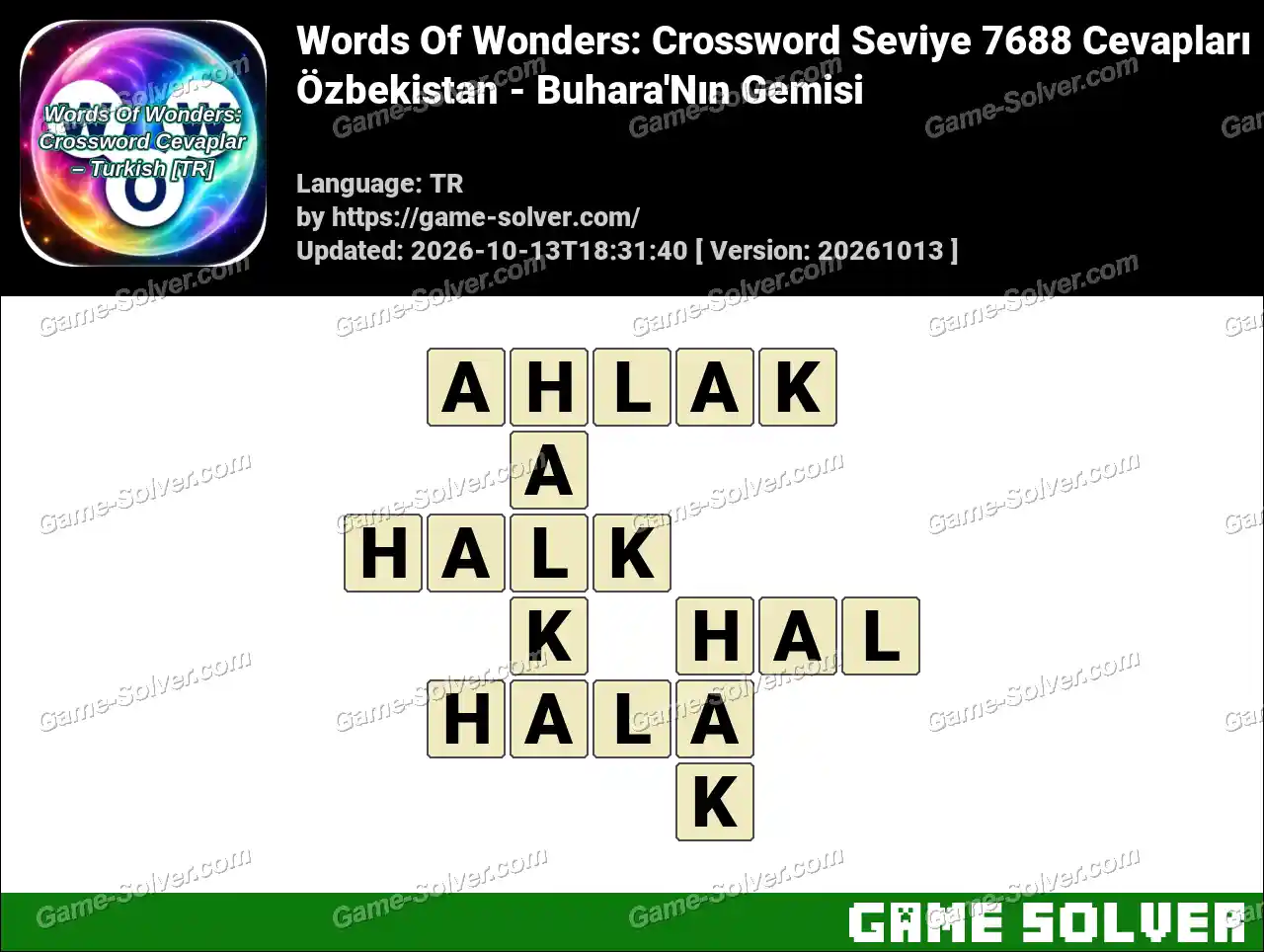 Words Of Wonders: Crossword Seviye 7688 Cevapları – Özbekistan – Buhara’Nın Gemisi